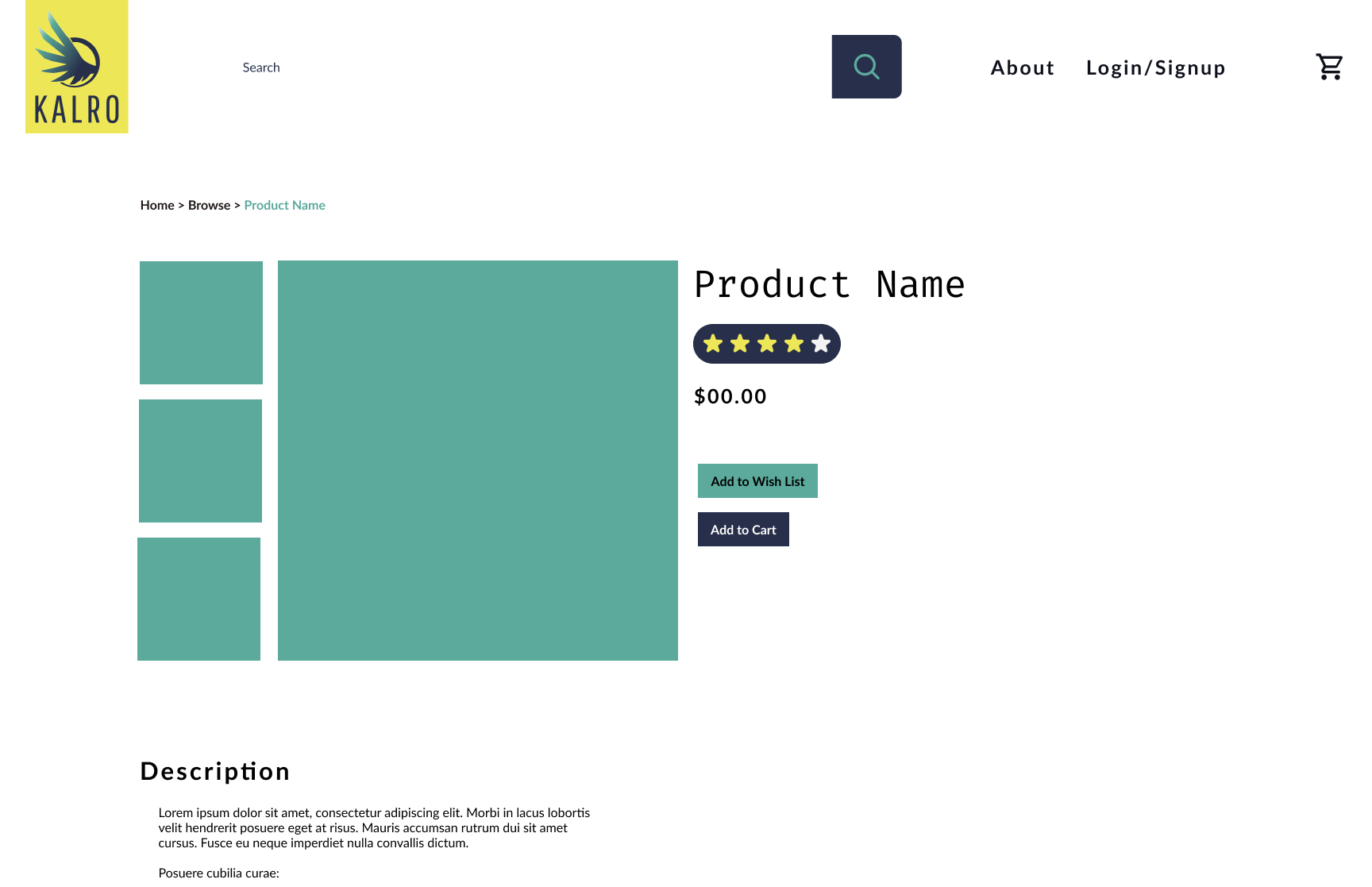 product page mockup